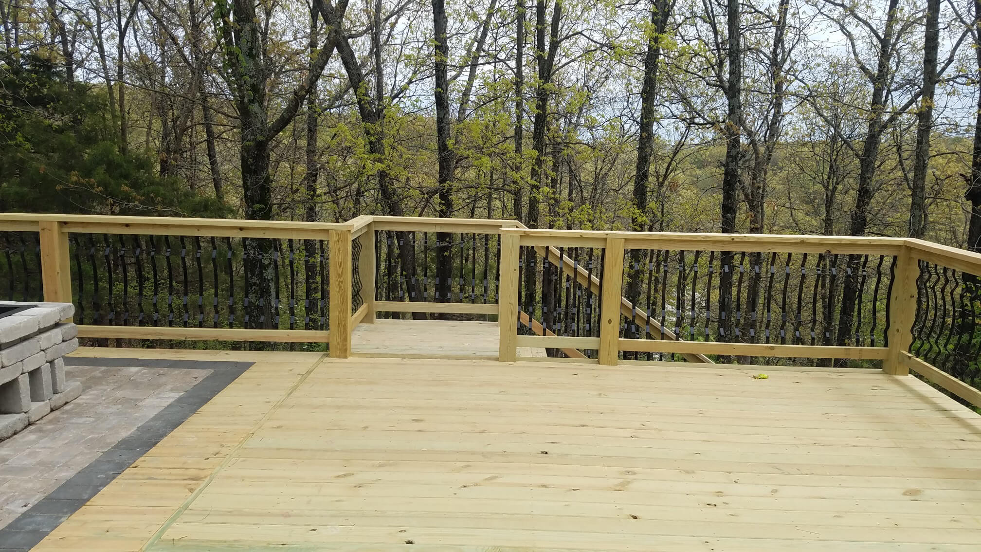New deck on residential property before staining